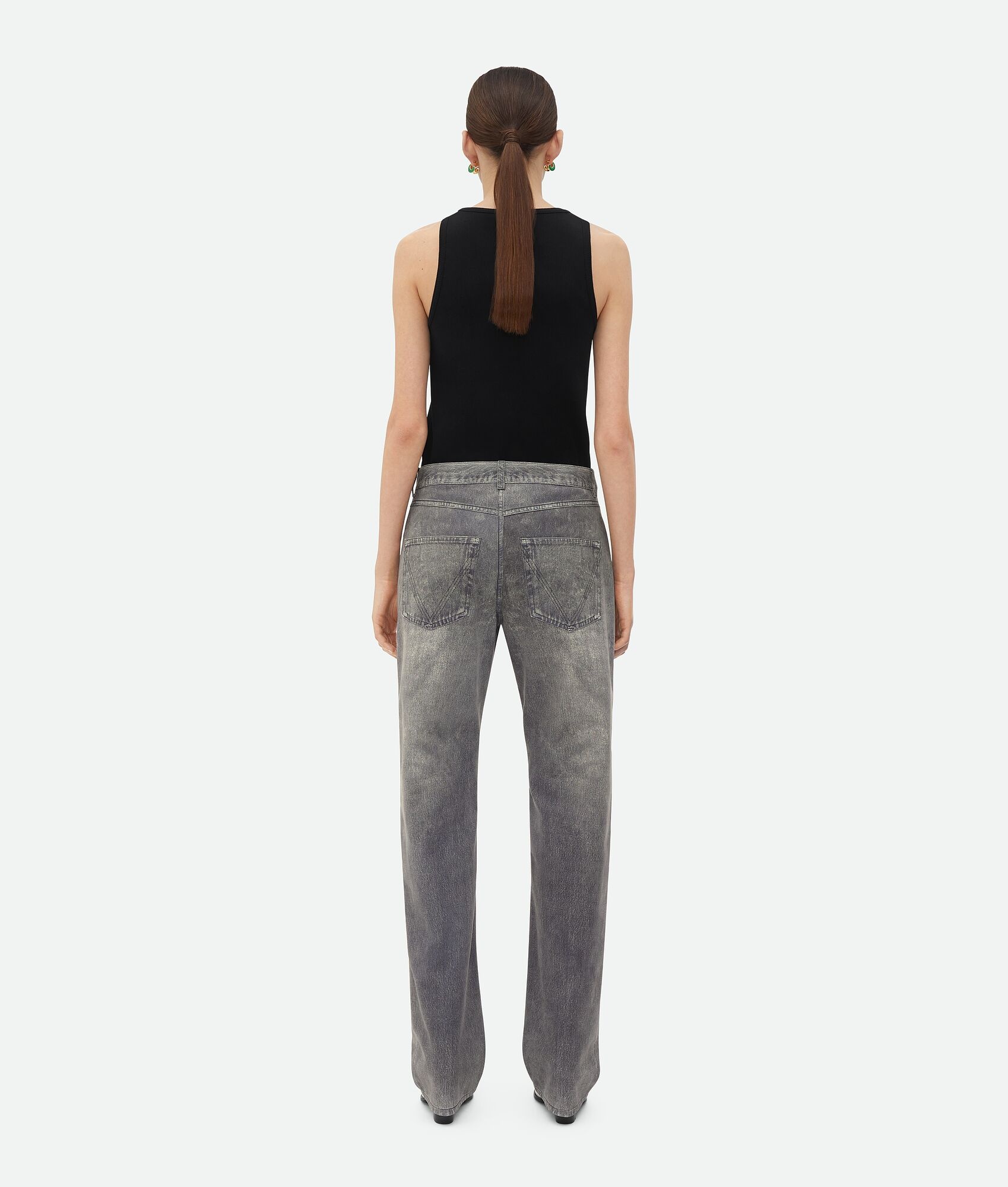 Printed Leather Boyfriend Fit Denim - 3