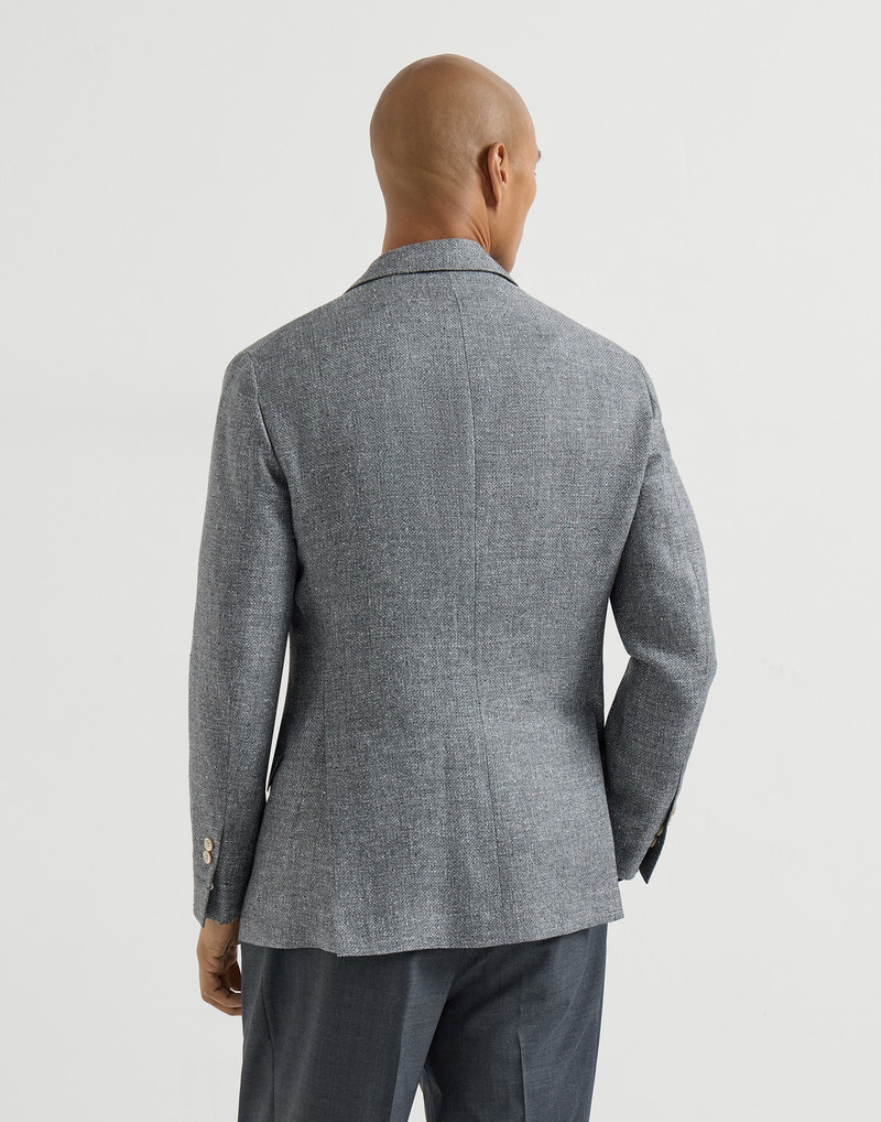 Silk, linen and wool hopsack deconstructed Cavallo blazer 3