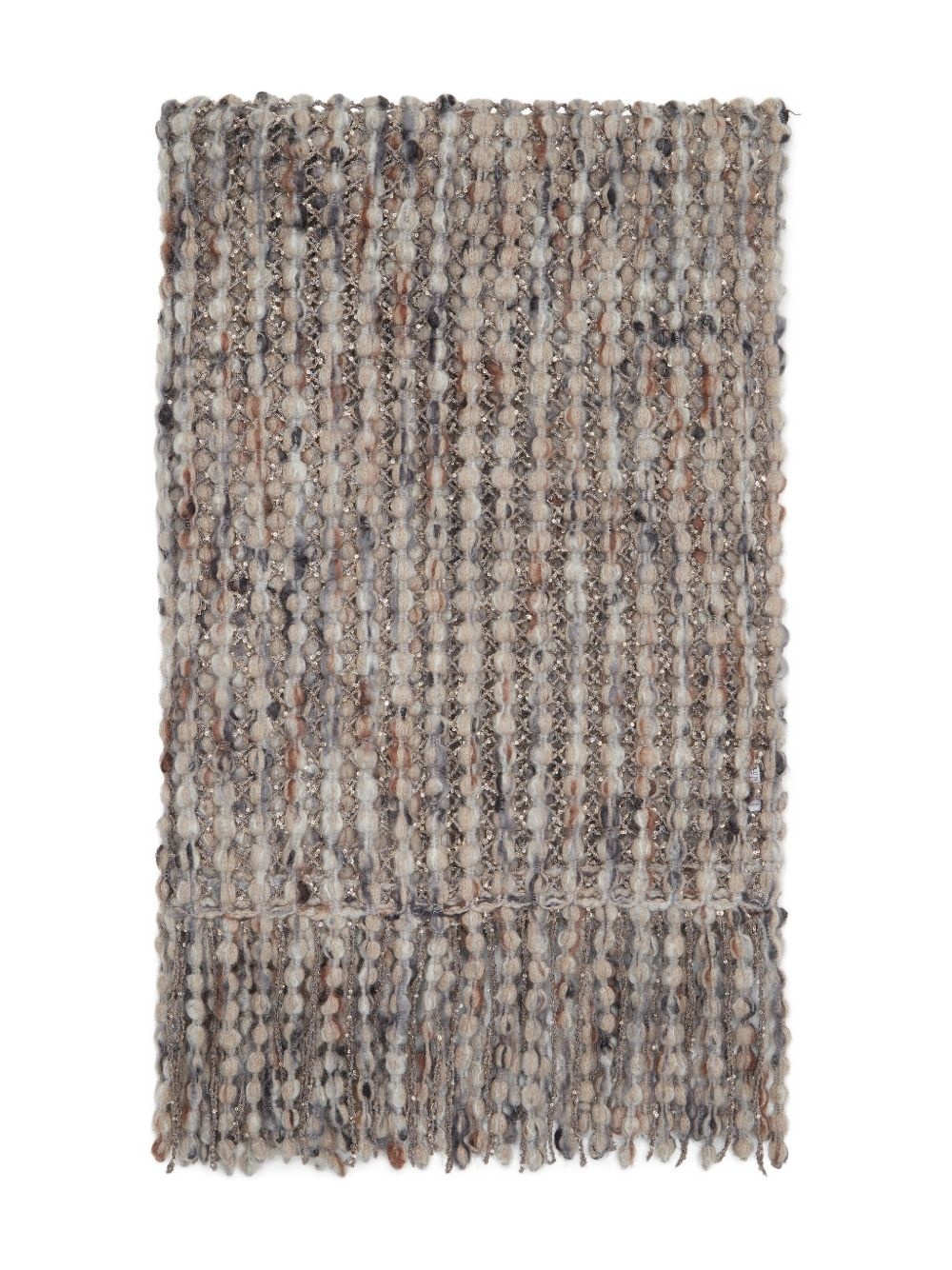 metallic-detail bobble scarf - 1