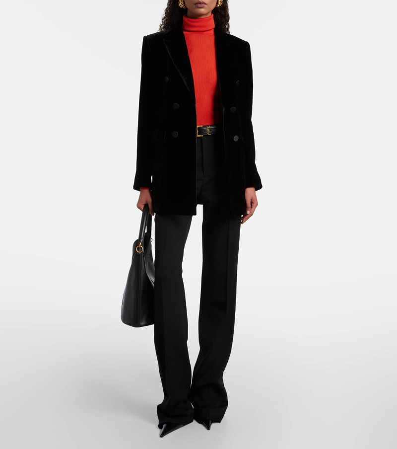 SAINT LAURENT Wool grain de poudre tuxedo pants outlook