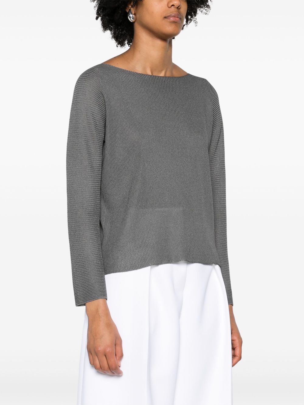 boat-neck jumper - 3