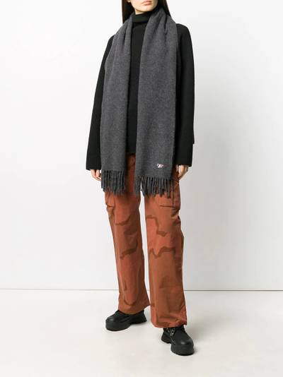 Maison Kitsuné logo-patch fringed scarf outlook