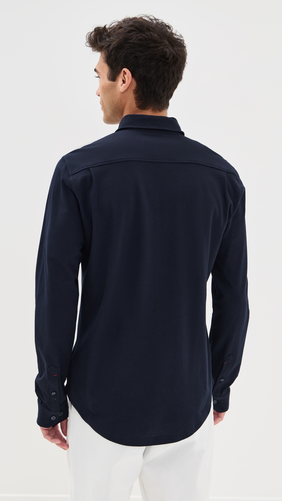 Giles Pique Knit Button Down - 2