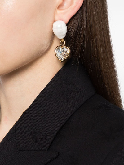 Erdem heart-motif embellished drop earrings outlook