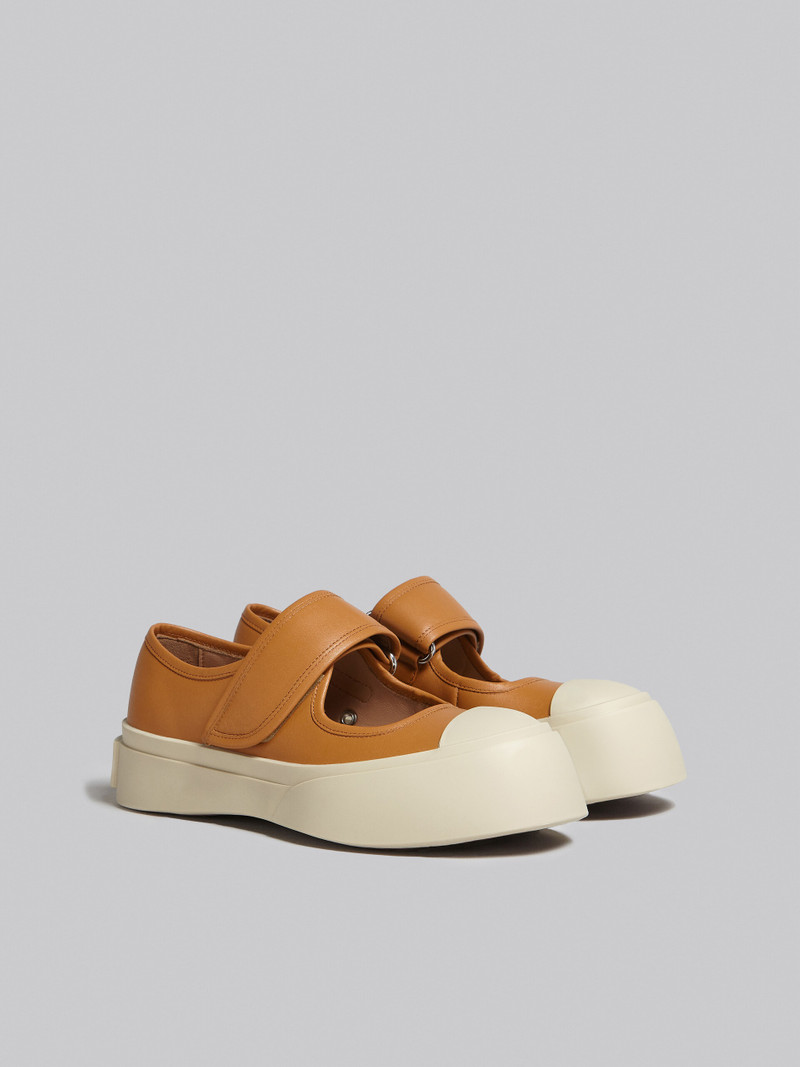 Marni BROWN NAPPA LEATHER MARY JANE SNEAKER outlook