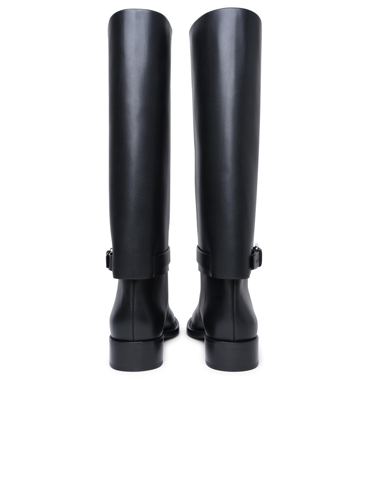 Burberry Black Leather Boots Woman - 4