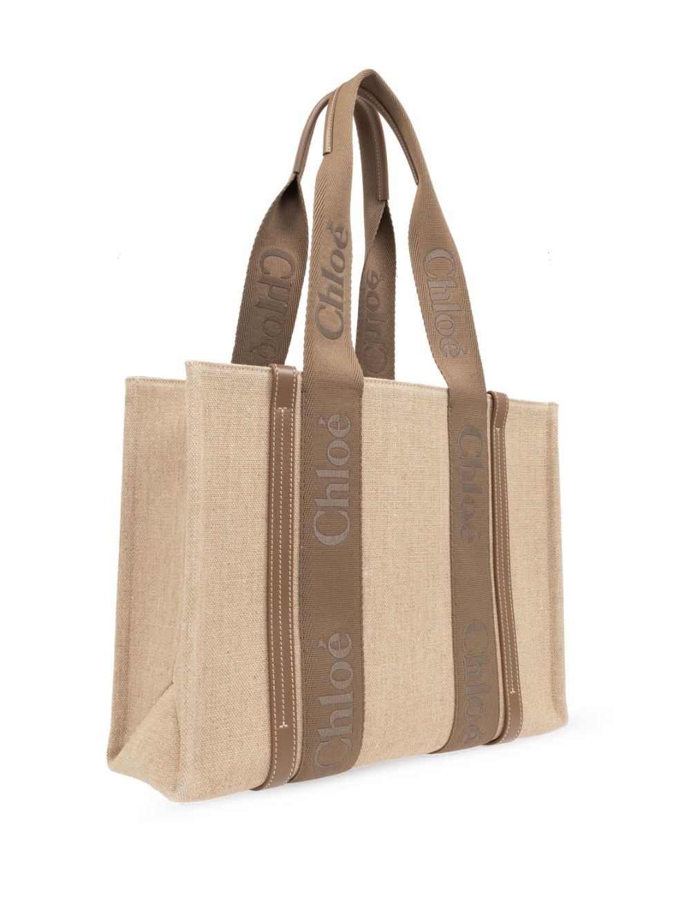 Woody medium canvas and leather tote bag - 5