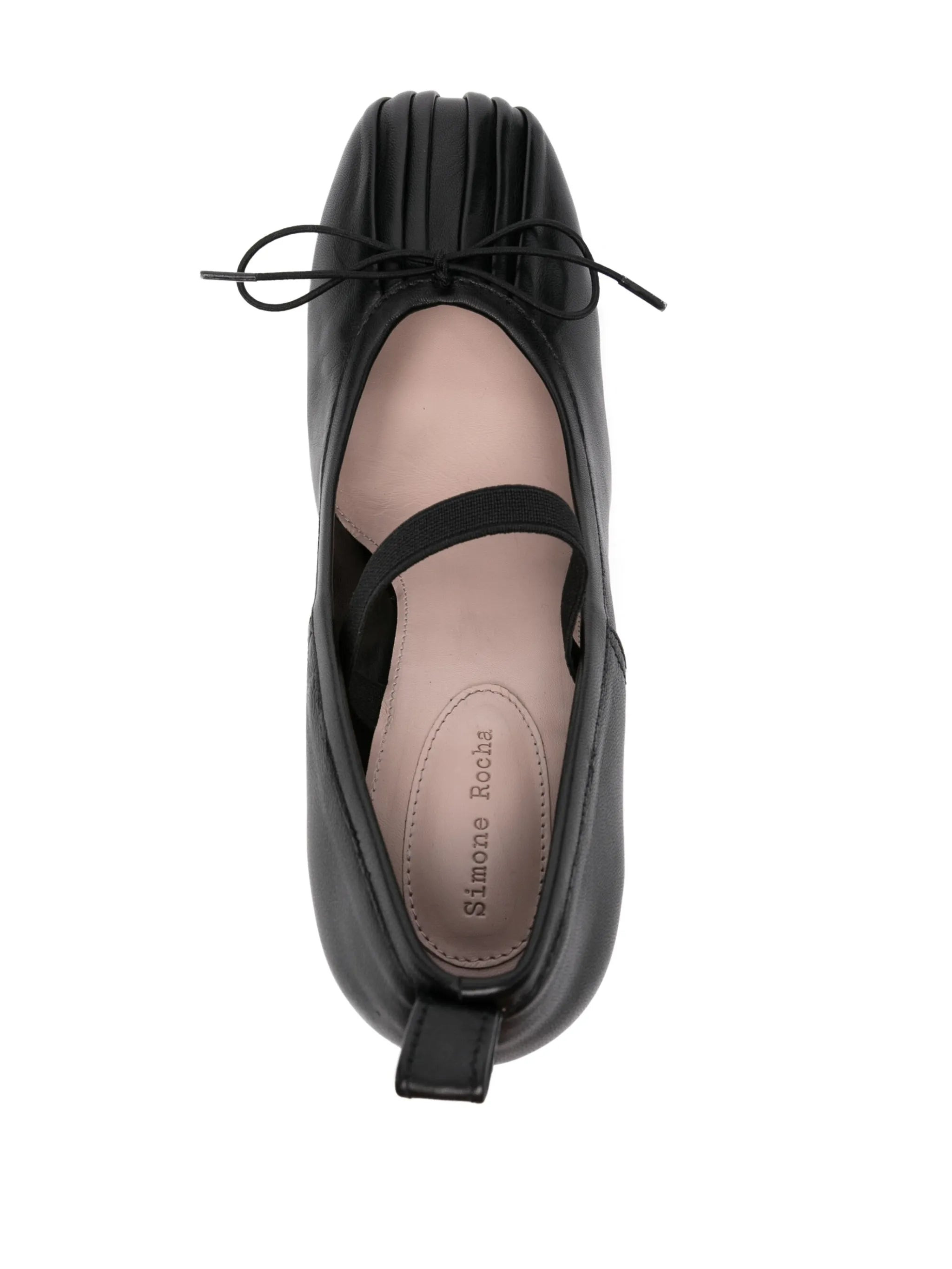 heeled leather ballerina shoes - 4