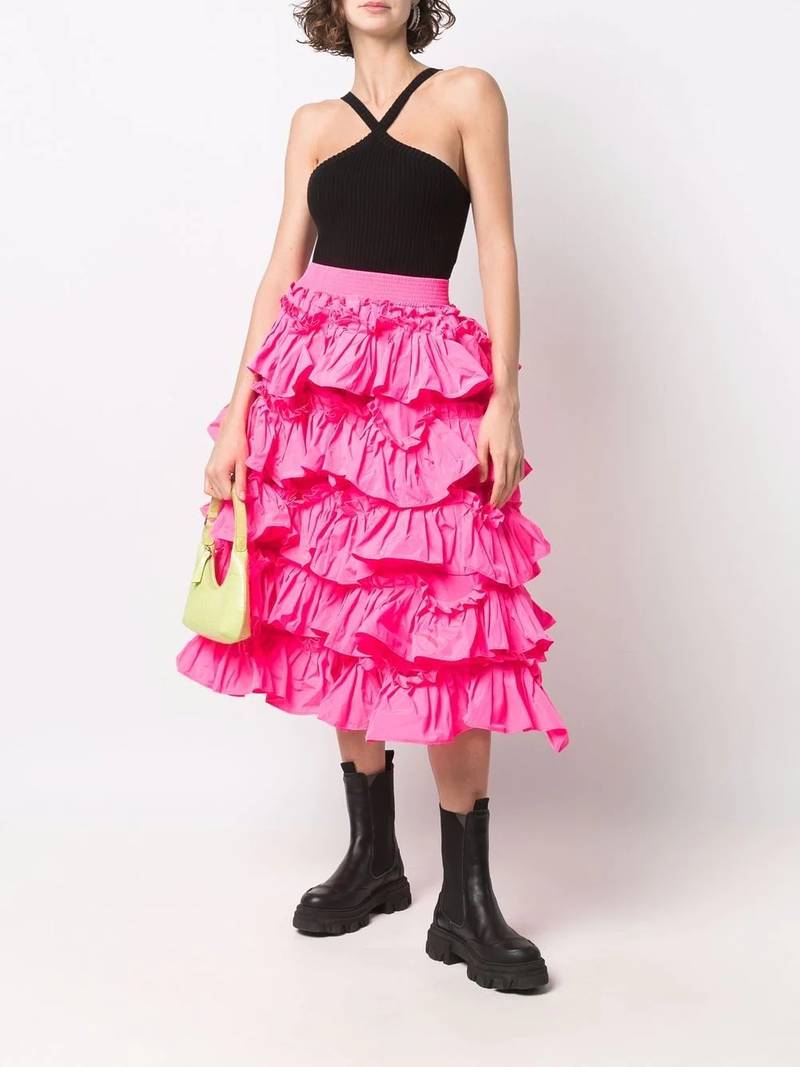 REDValentino ruffled A-line skirt outlook