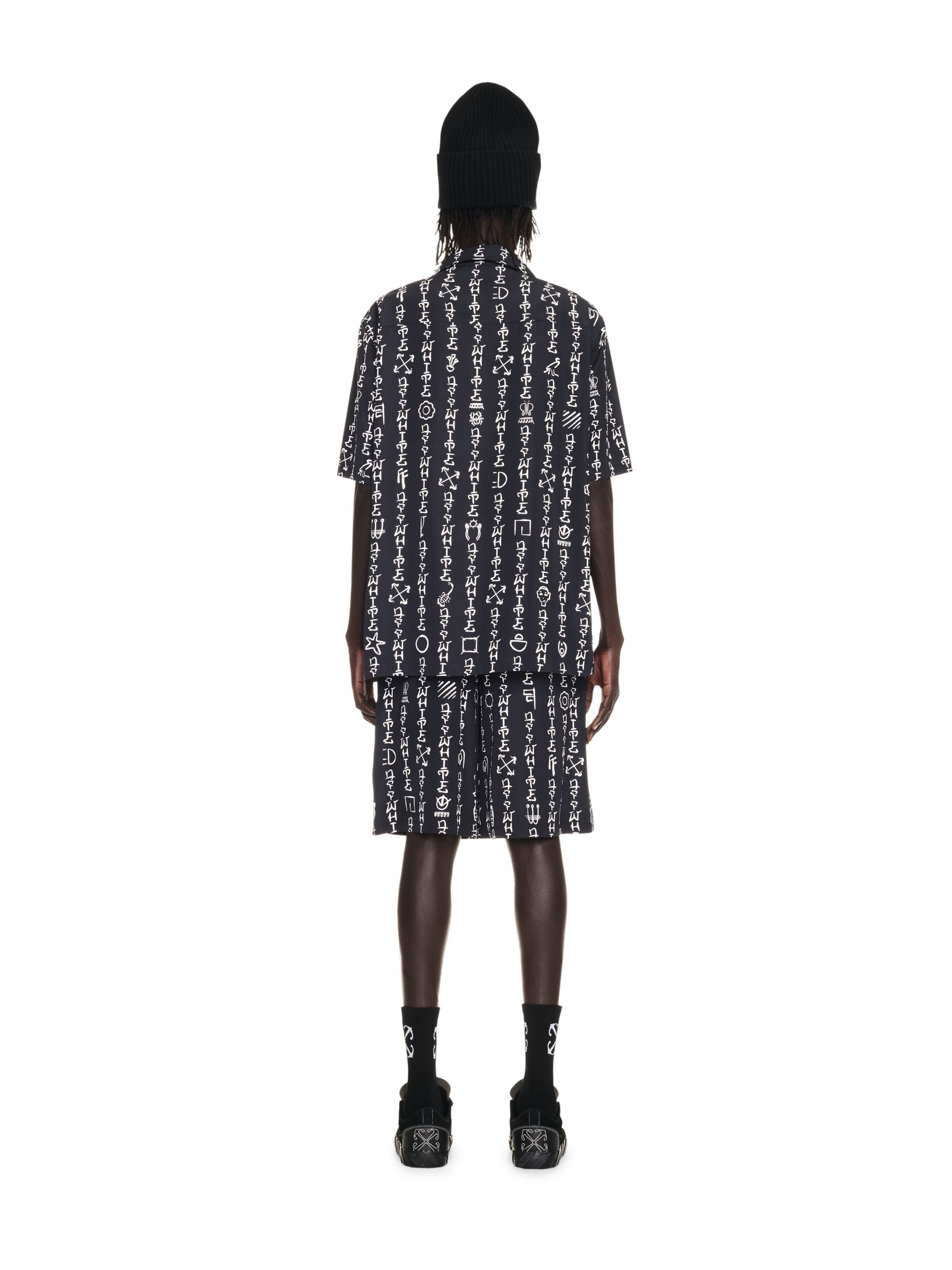 Black Type Allover Bowling Shorts - 4