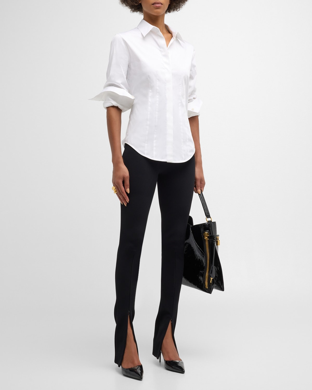 Fitted Button-Front Shirt - 2