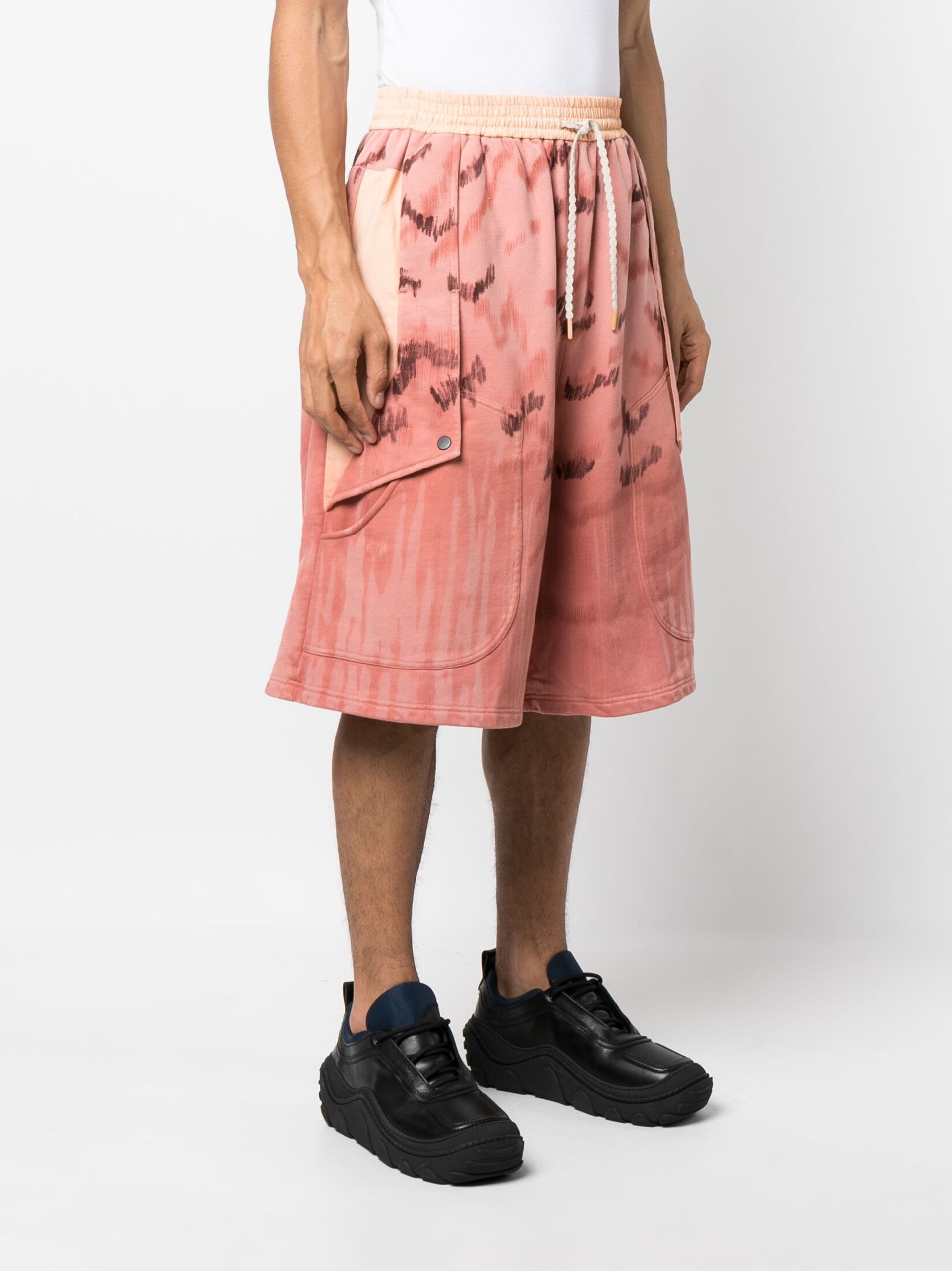 painterly-print cotton bermuda shorts - 5