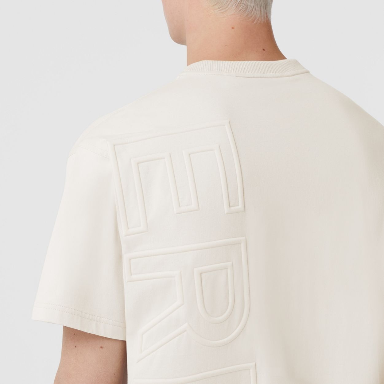 Logo Embossed Cotton Oversized T-shirt - 5