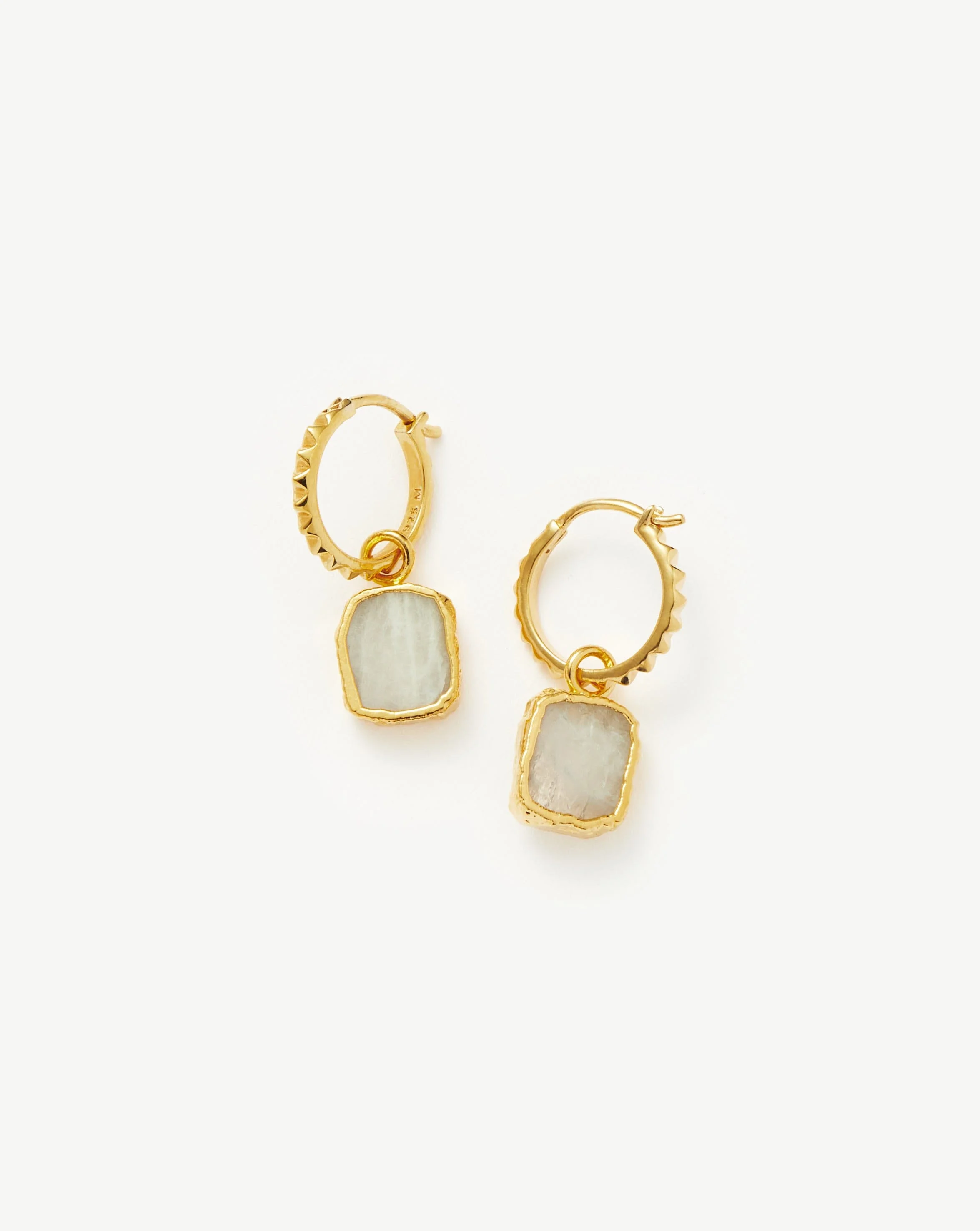 Mini Pyramid Charm Hoop Earrings - 1