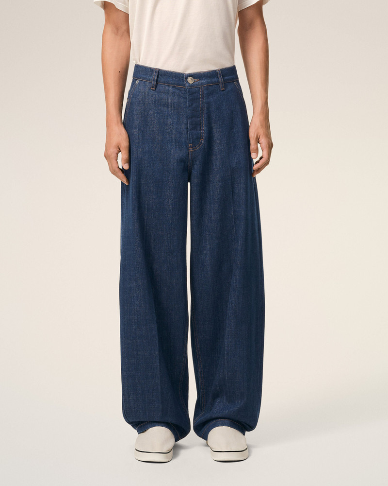 BLUE COTTON BALLOON FIT JEANS 3
