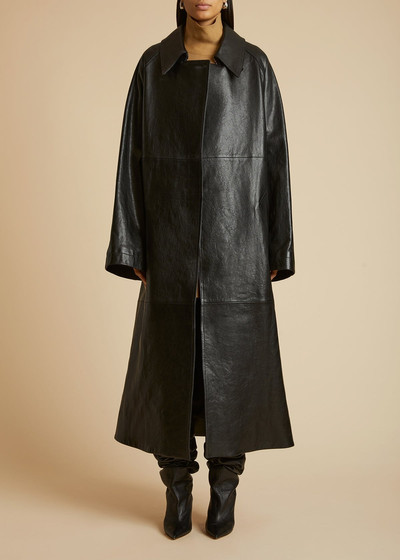 KHAITE The Minnie Coat in Black Leather outlook