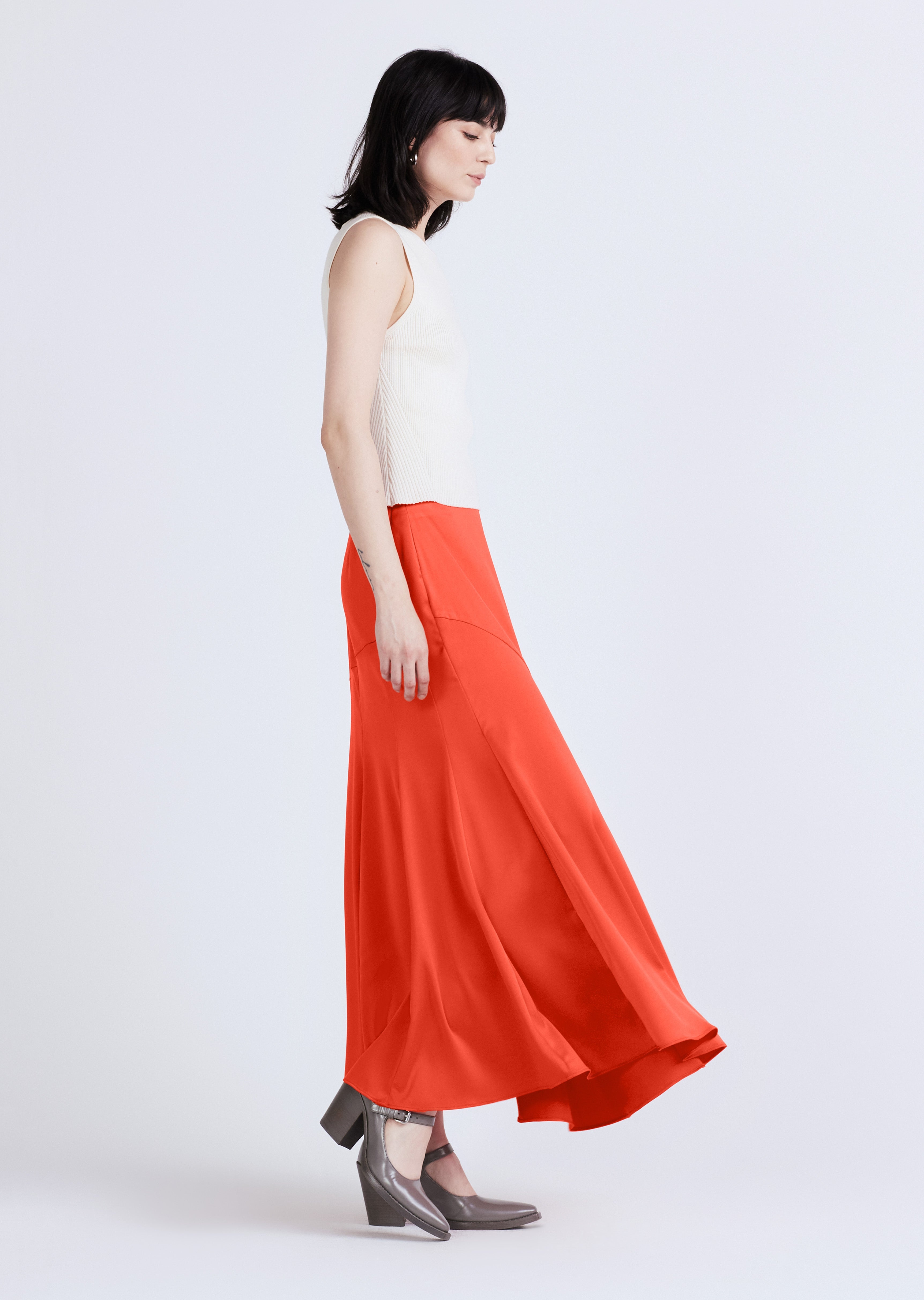 PAULETTE FLARED MIDI SKIRT - 2