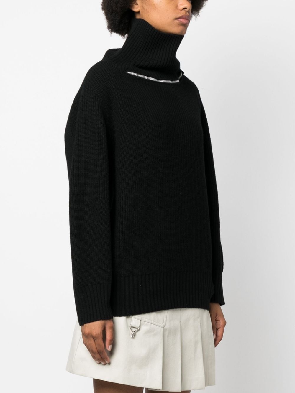 zip-detail wool jumper - 3