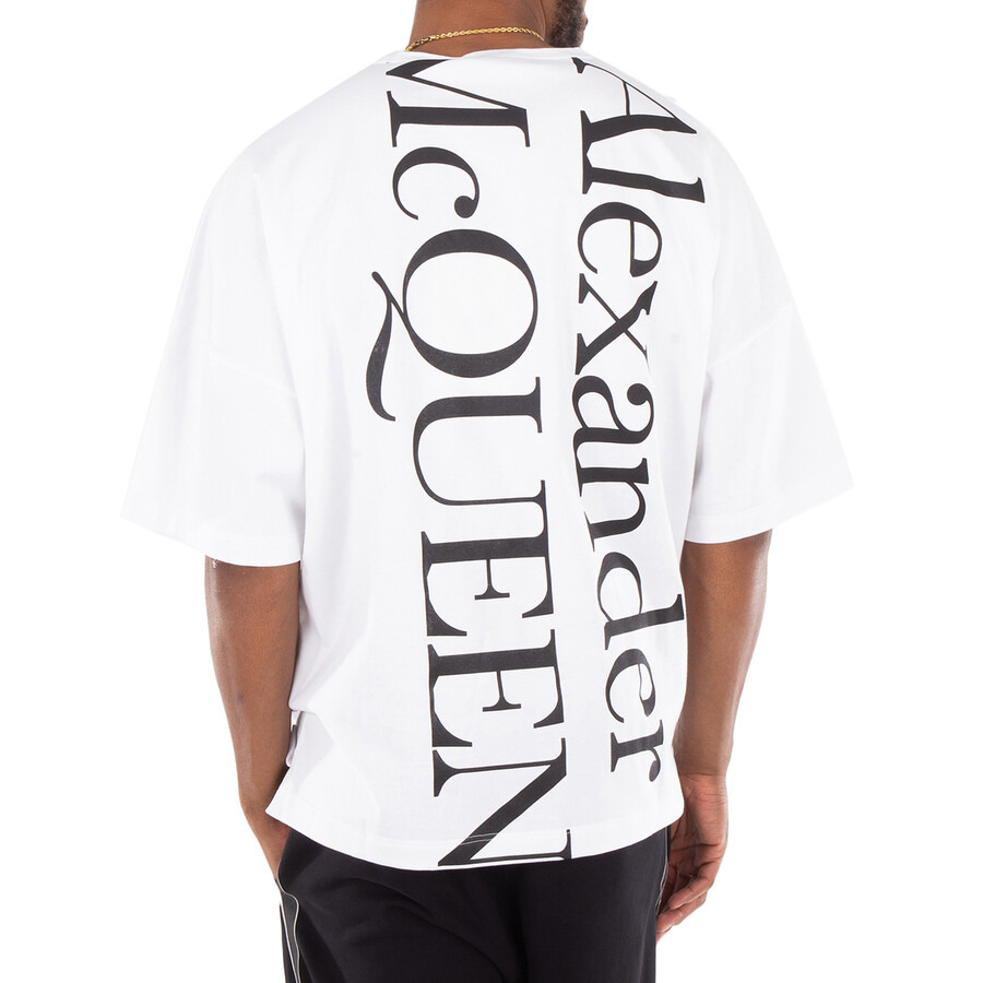 Alexander McQueen Men's White/Black Exploded Logo T-shirt - 3