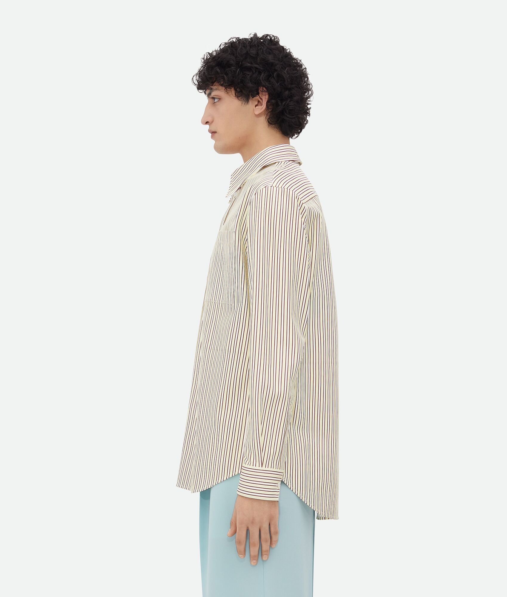 Printed Leather Striped Shirt - 2