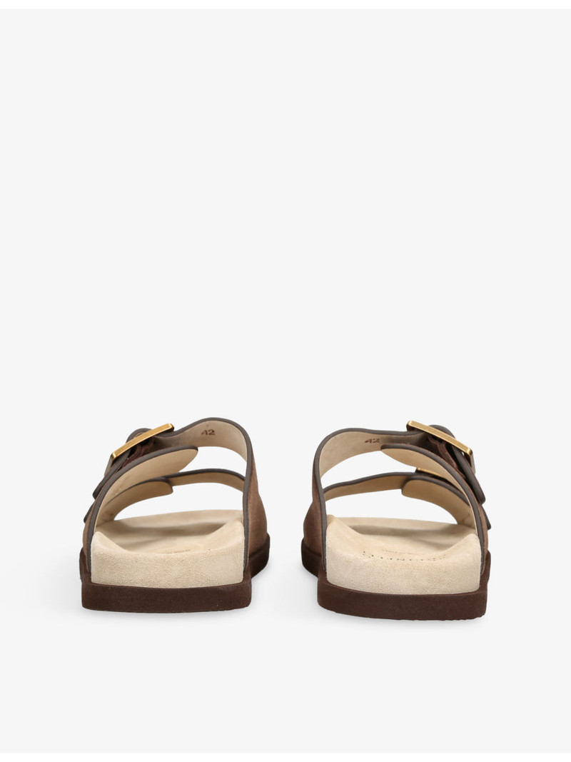 Brunello Cucinelli Two-Strap Suede Sandals outlook