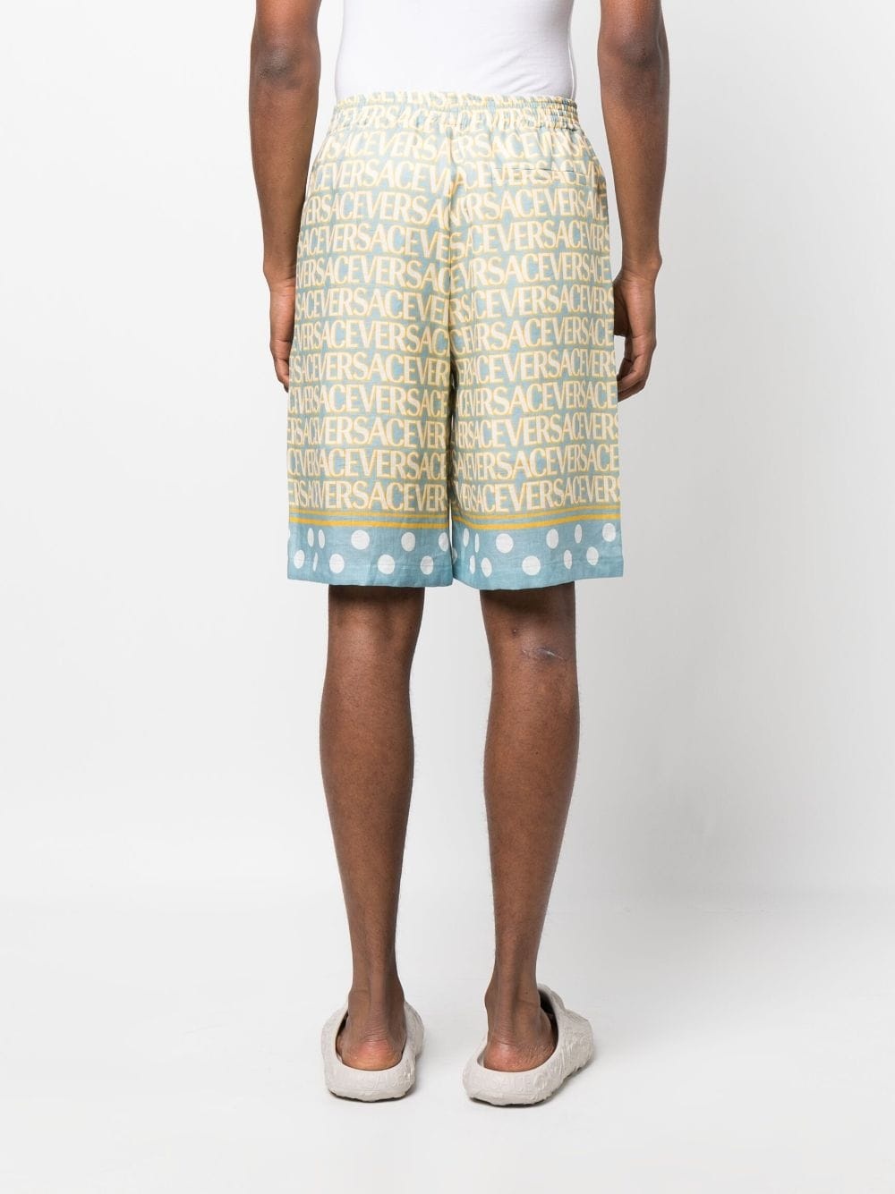 Versace Allover-print linen shorts - 4