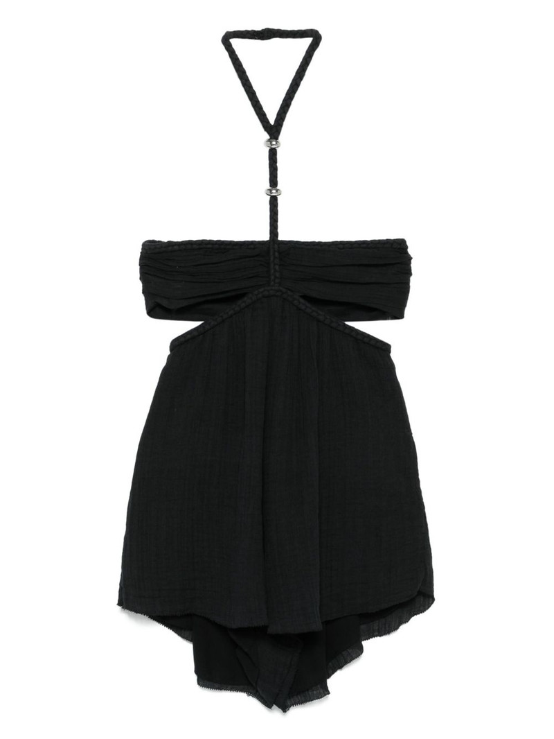 컷 아웃 halterneck playsuit - 1