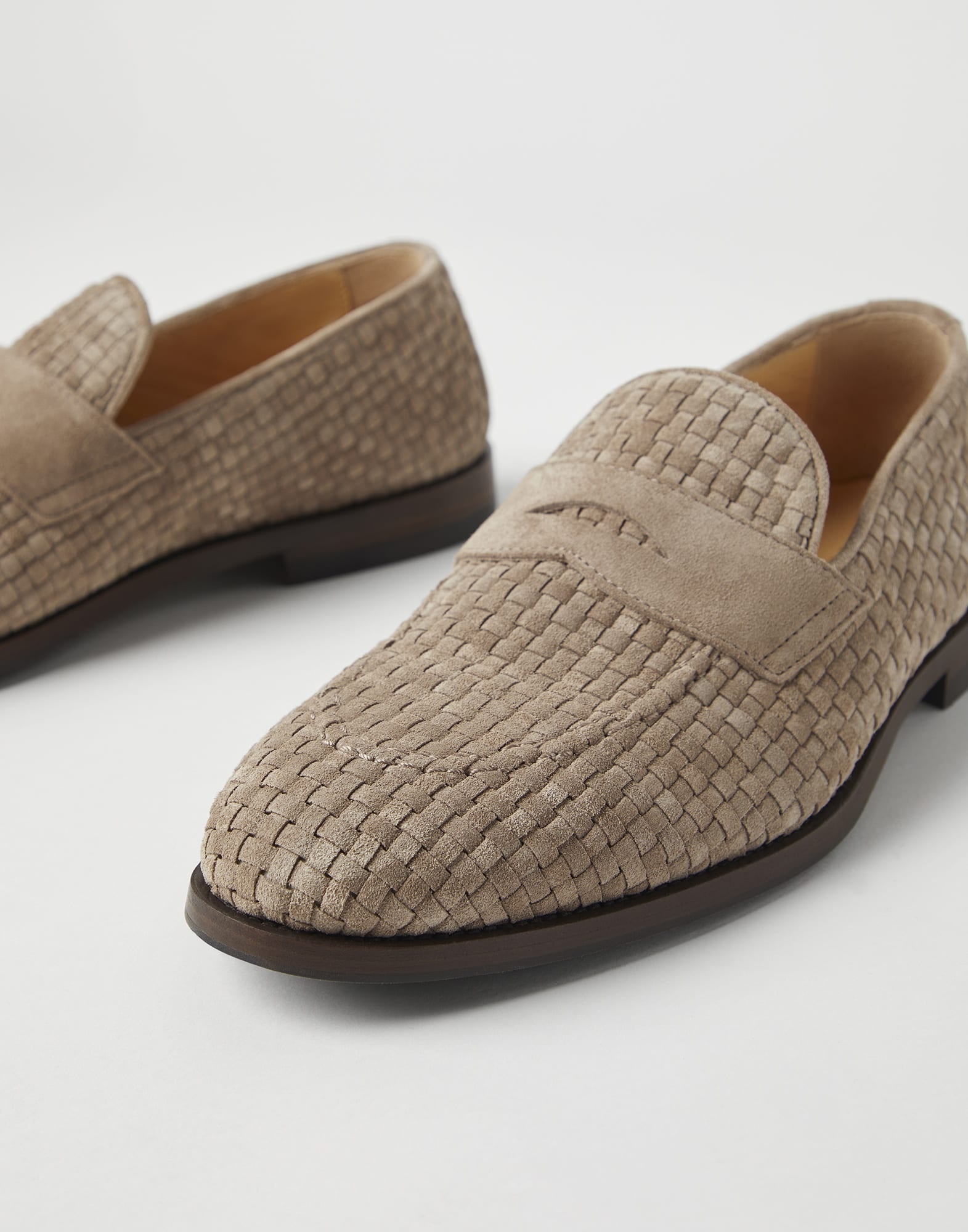 Woven suede penny loafers - 3
