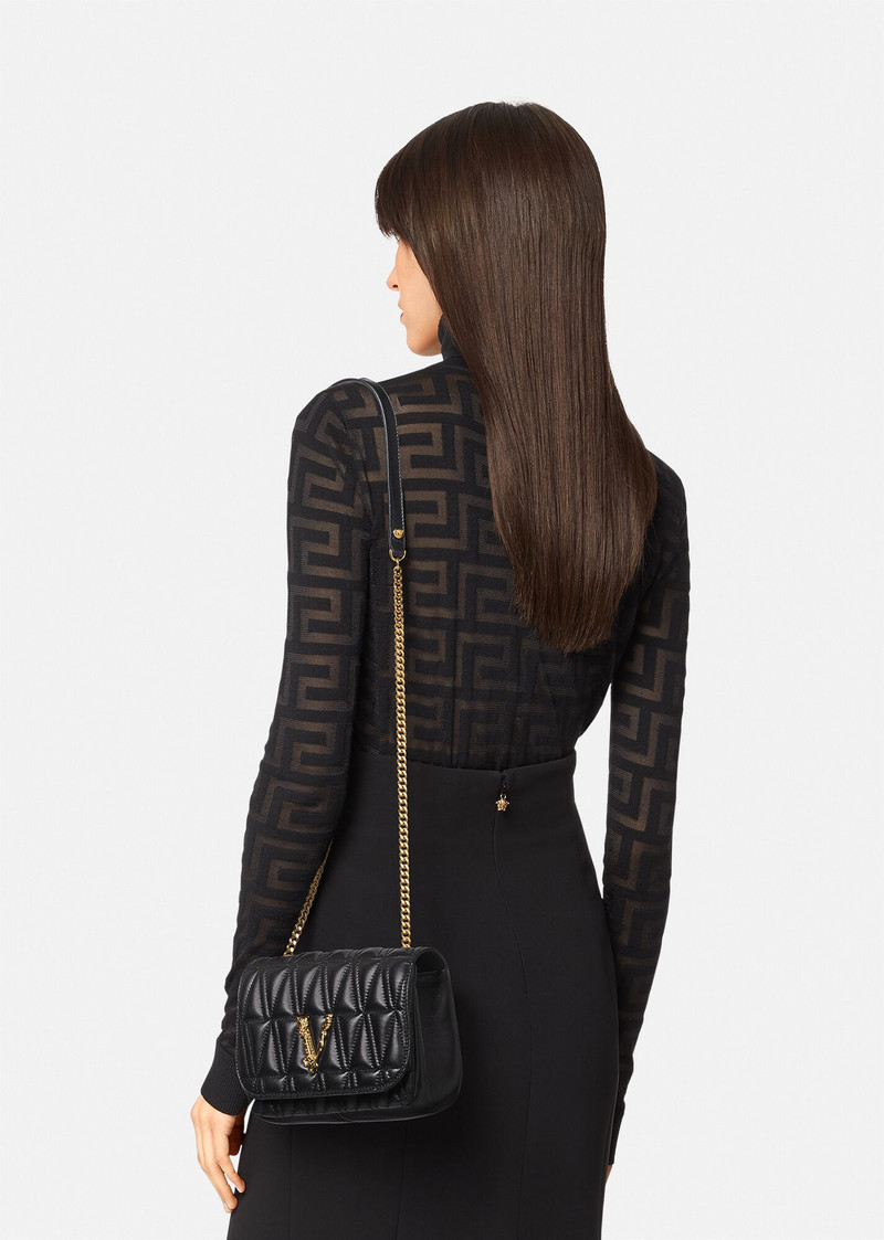 Virtus Quilted Nappa Leather Evening Bag 6