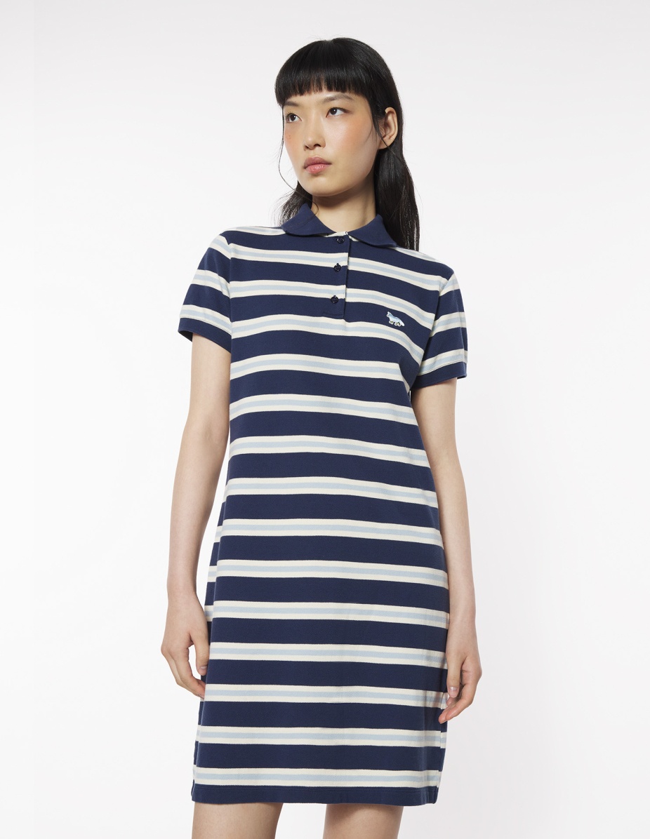 BABY FOX PATCH MULTI STRIPES POLO DRESS - 3