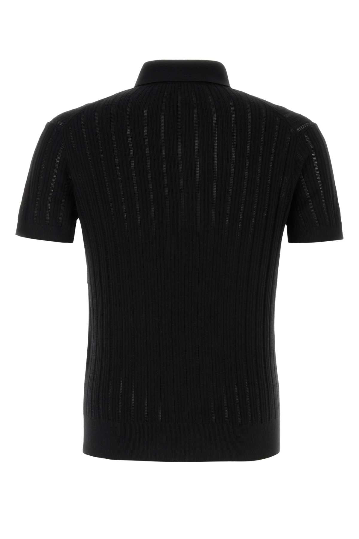 Tom Ford Men Black Cotton Blend Polo Shirt - 2