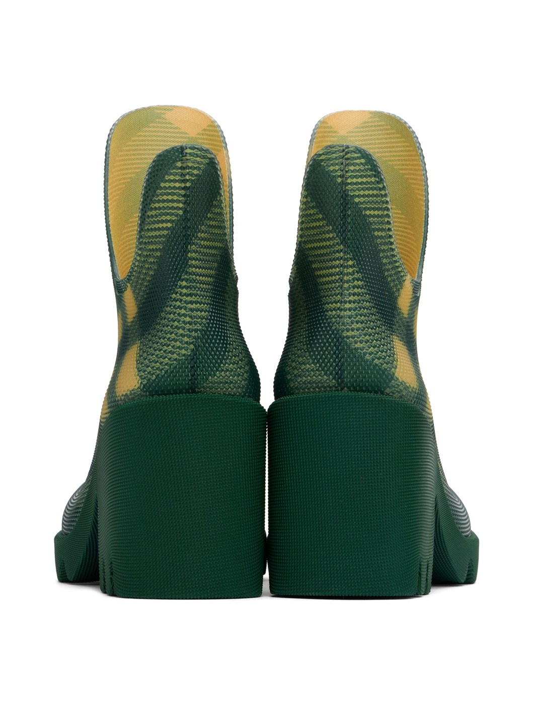 Green Check Rubber Marsh Heel Boots - 2
