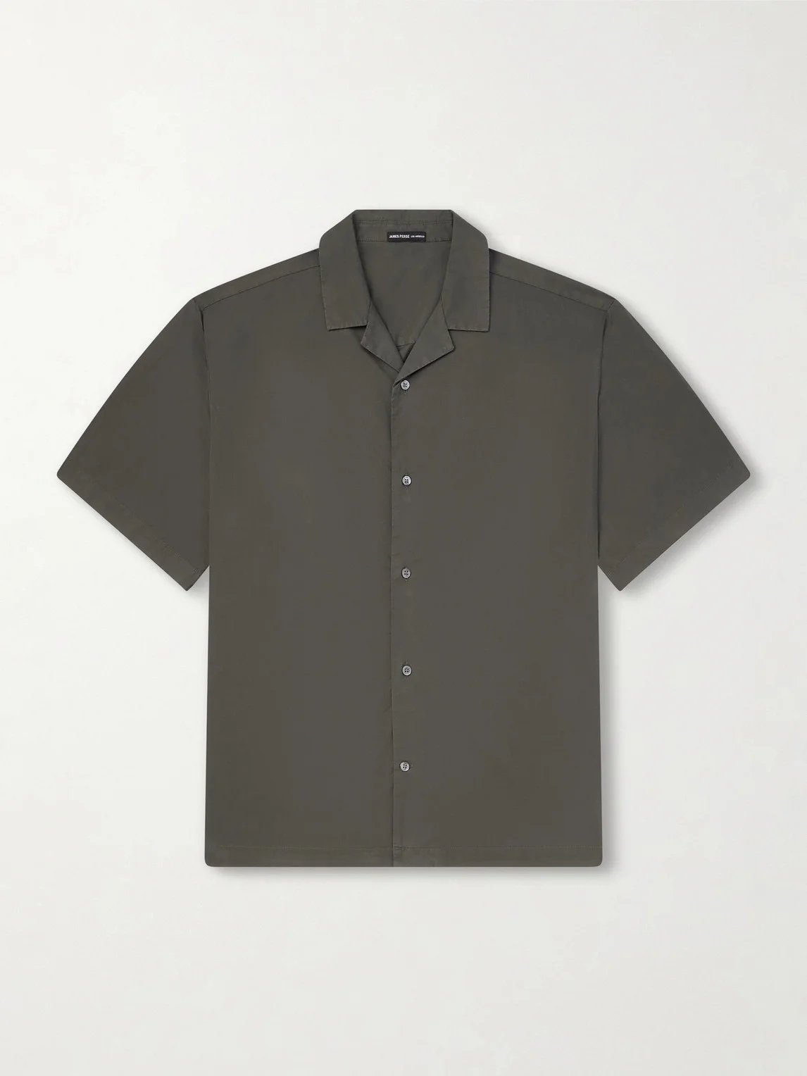 Camp-Collar Cotton-Blend Poplin Shirt - 1