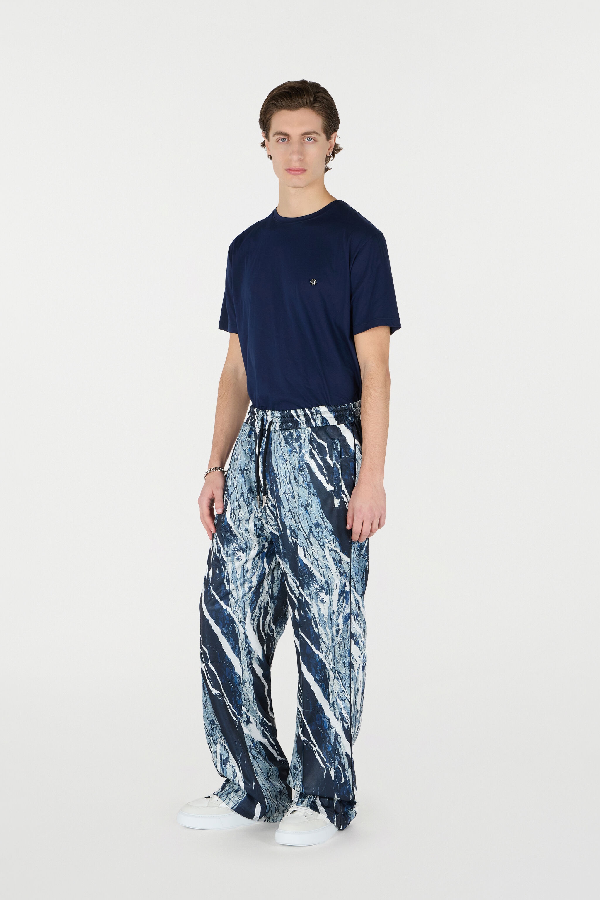 Marble-Print Sports Pants - 2
