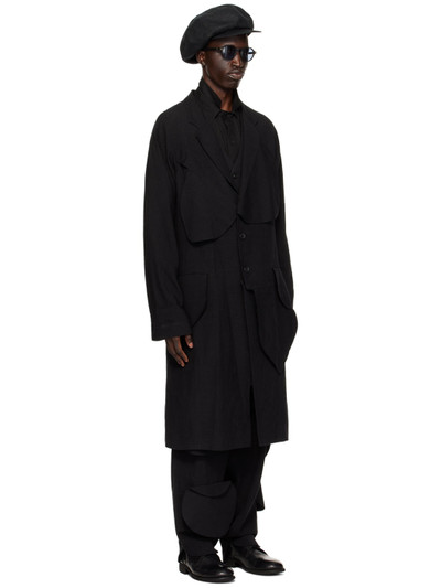 Yohji Yamamoto Black Paneled Coat outlook