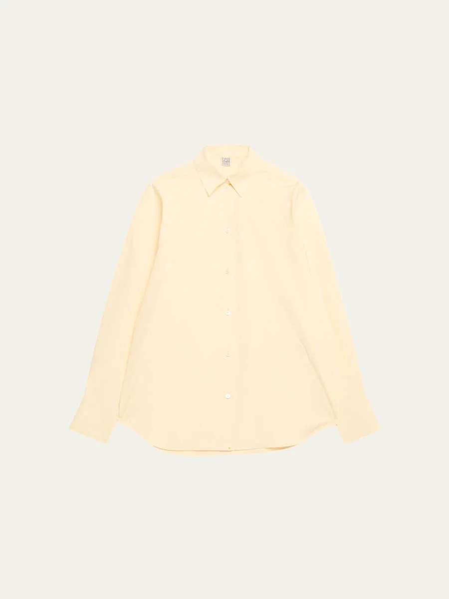 Raw-Edge Raglan-Sleeve Button-Down Shirt - 1