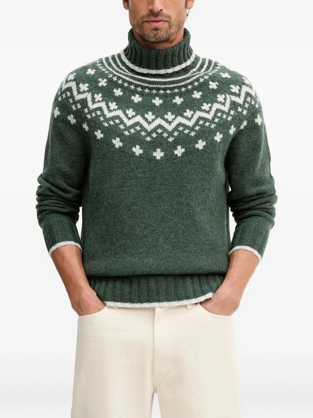 patterned turtleneck sweater - 1