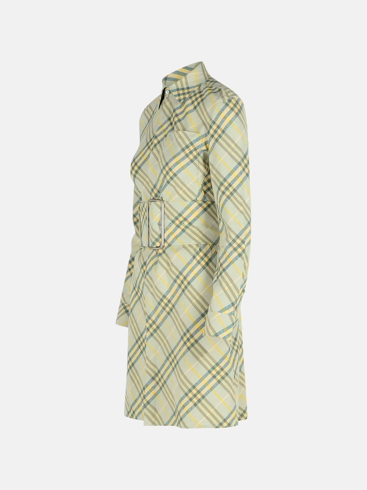 'CHECK' GREEN LINEN DRESS - 2