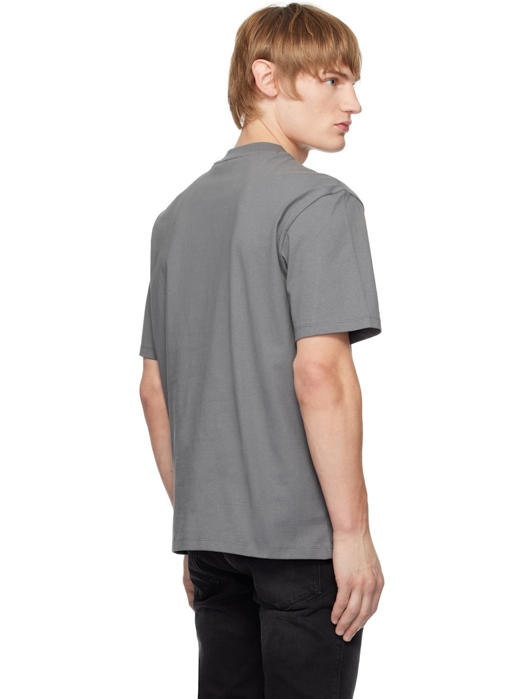 Gray Relaxed-Fit Cotton T-Shirt - 3