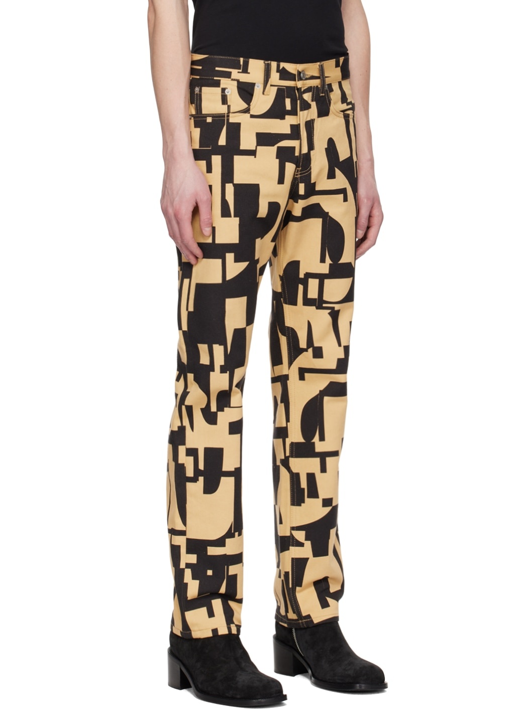 Black & Tan Print Jeans - 2