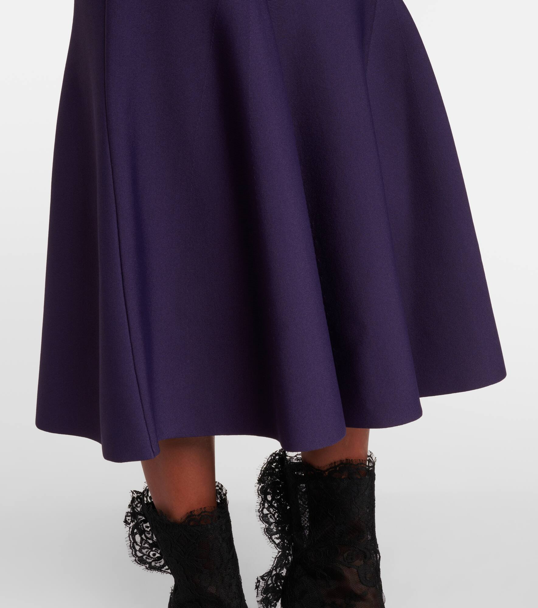 Lace-trimmed ruffled midi dress - 5