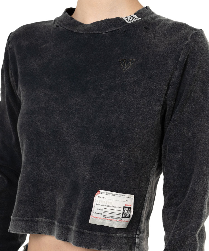 Bleached Cropped Long Sleeve T-shirt 8