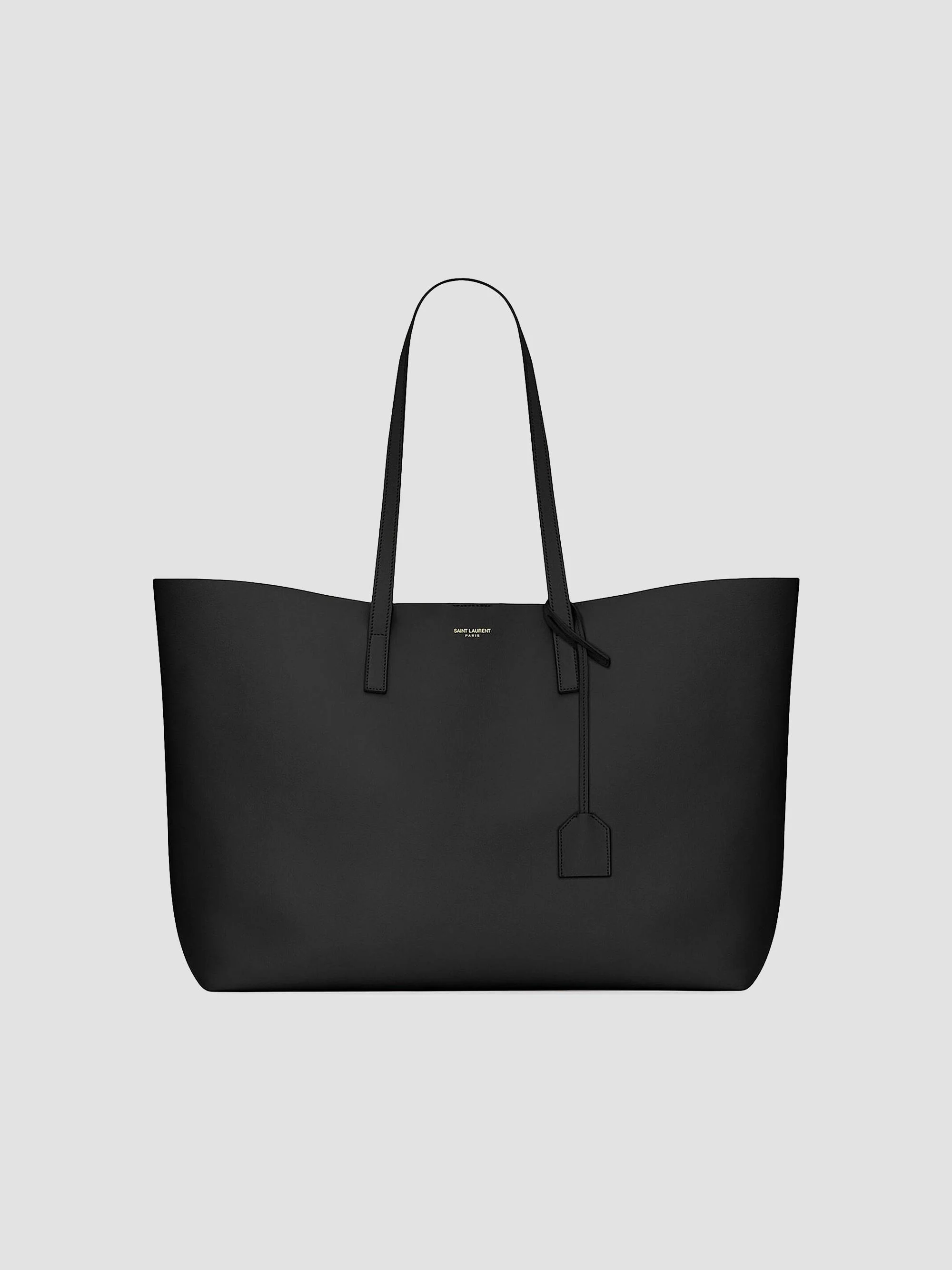 Women's Shopping Tote Bag in Leather - Black - 1