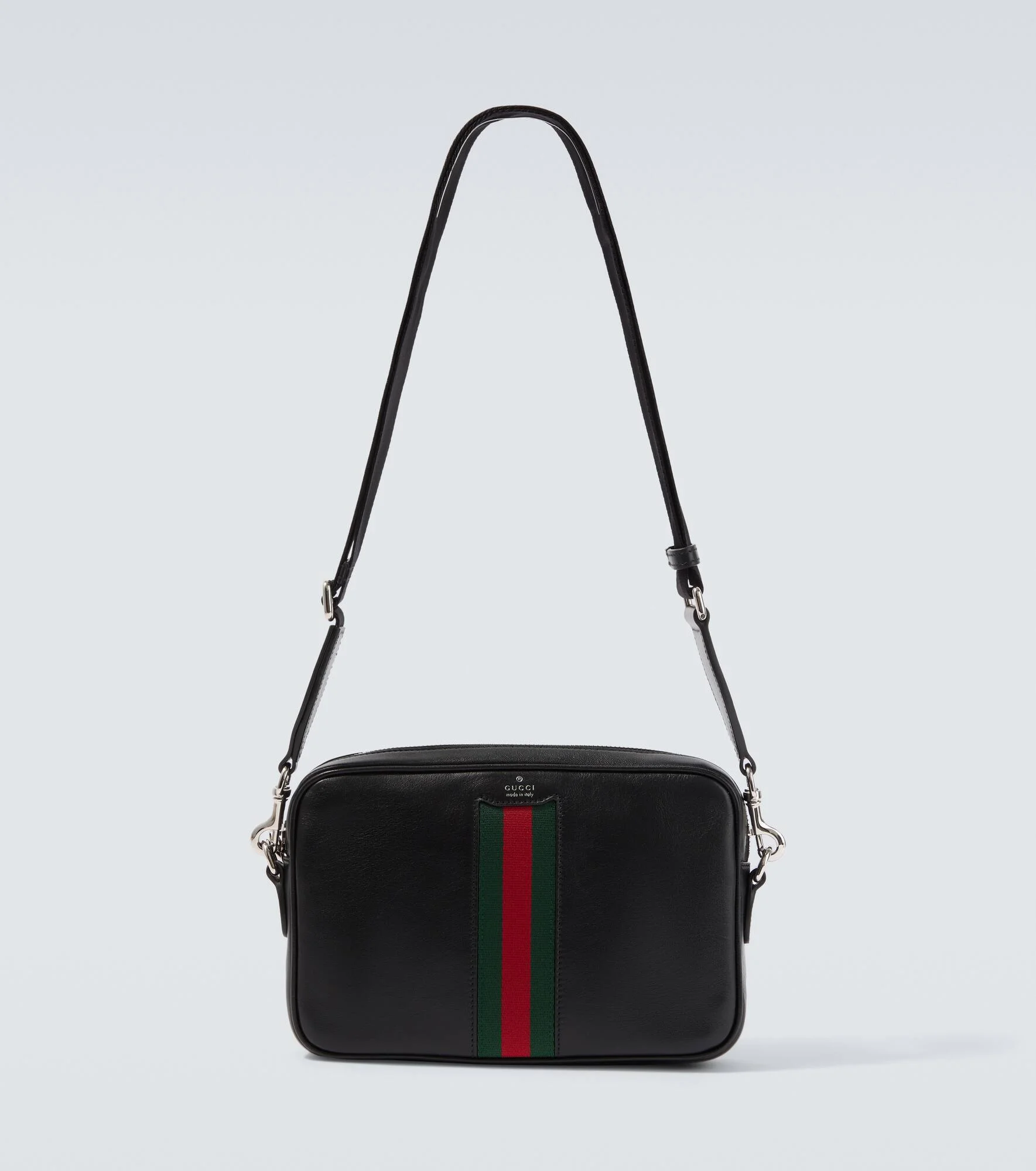 Web Trademark Small leather crossbody bag - 1