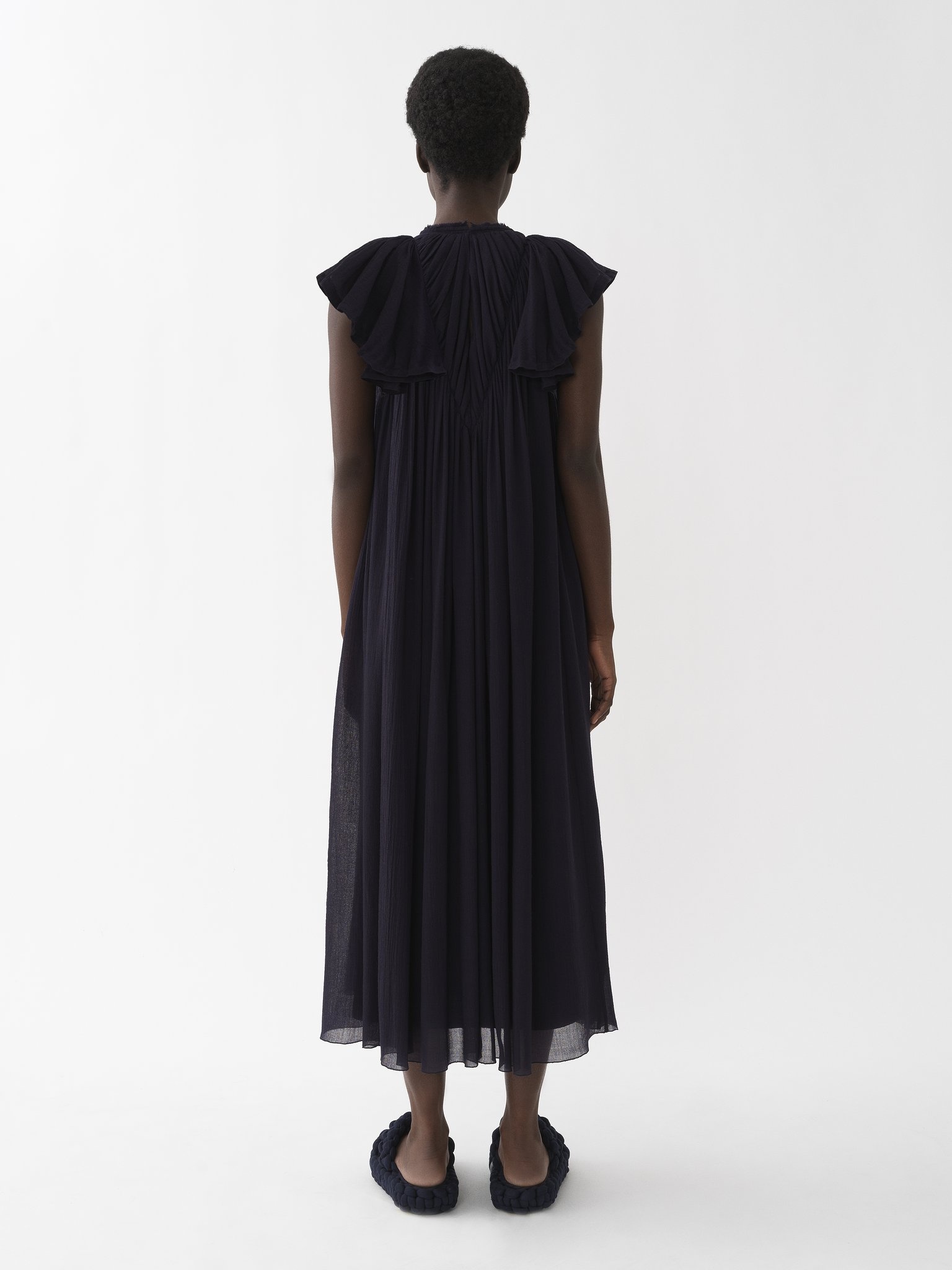 GATHERED CAP-SLEEVE DRESS - 3