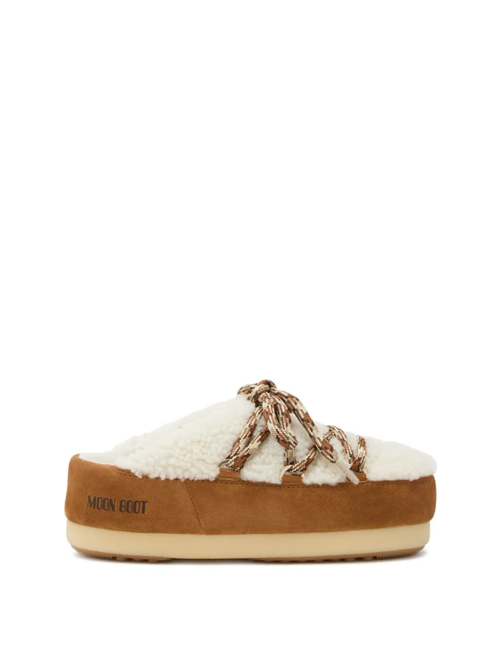 EVX shearling lace-up mules - 1