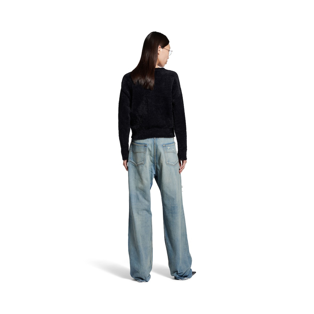 Women's Fluffy Cardigan in Black - 4