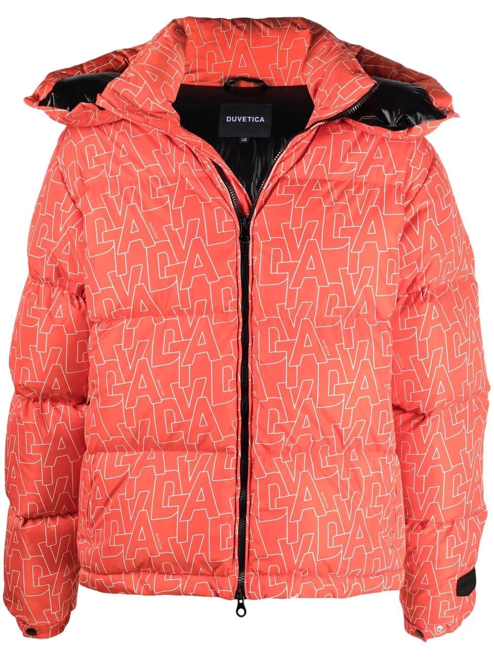 logo-print padded coat - 1