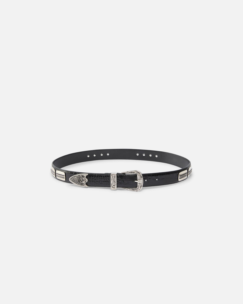 TEXAN BELT IN CROCODILE-PRINT LEATHER, 3 CM 1