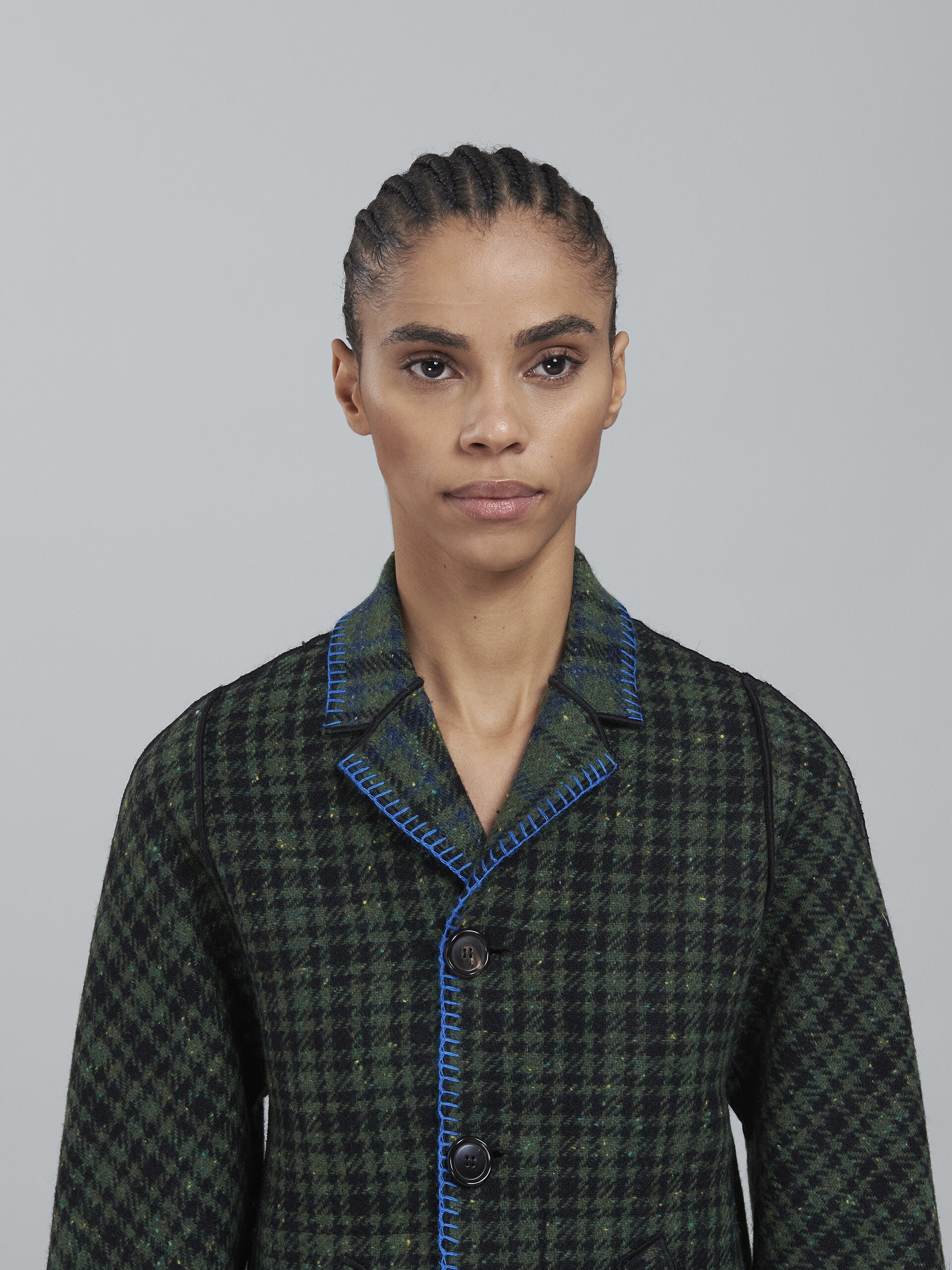 DOUBLE-FACED CHECK WOOL JACKET - 4